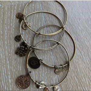 BOHO RUSTIC GOLD CHARM BANGLE BRACELETS
